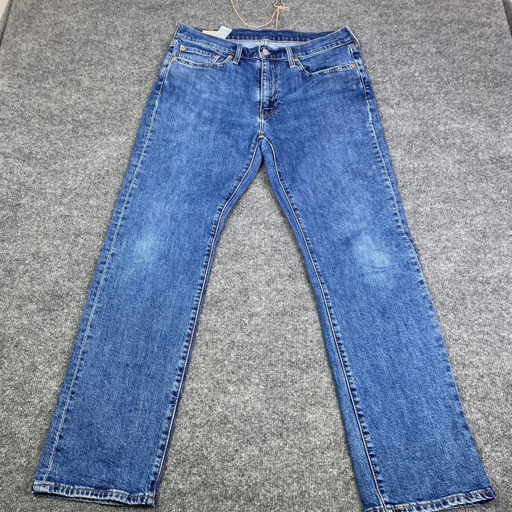 Levis Premium 514 Straight Fit Mens Blue Denim Jeans W32 L30 Medium Wash